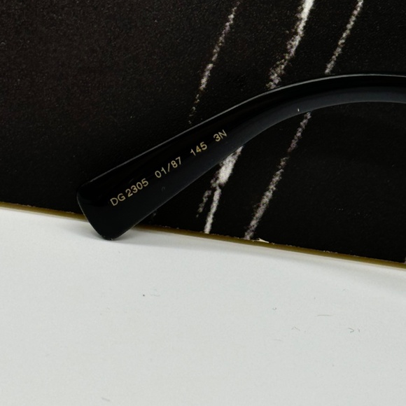 NEW DG2305 01/87 DOLCE&GABBANA BLACK OVERSIZED UNISEX SUNGLASSES - Picture 8 of 10